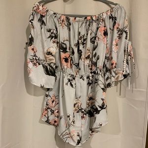 Off the Shoulder Floral Romper
